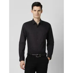 Peter England Black Slim Fit Printed Formal Shirt-picture-15