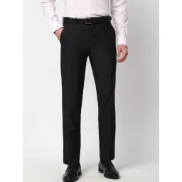 Peter England Black Slim fit Solid Formal Trouser-picture-31