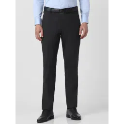 Peter England Black Slim Fit Trousers-picture-44
