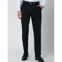 Peter England Black Slim Fit Trousers-picture-40