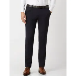 Peter England Black Slim Fit Trousers-picture-22
