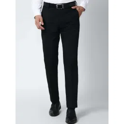 Peter England Black Slim Fit Trousers-picture-46