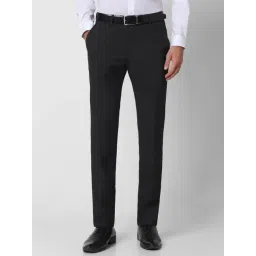 Peter England Black Slim Fit Trousers-picture-30