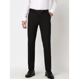 Peter England Black Slim Fit Trousers-picture-19
