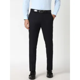 Peter England Black Slim Fit Trousers-picture-10