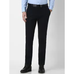 Peter England Black Slim Fit Trousers-picture-36