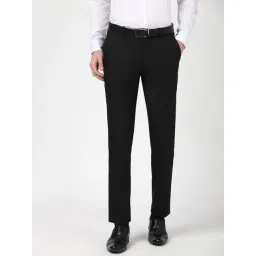 Peter England Black Slim Fit Trousers-picture-30