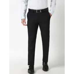 Peter England Black Slim Fit Trousers-picture-26