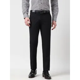 Peter England Black Slim Fit Trousers-picture-17