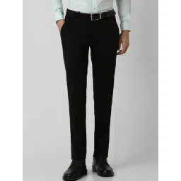 Peter England Black Slim Fit Trousers-picture-26