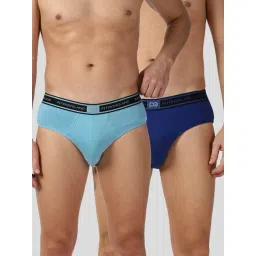 Peter England Blue Cotton Regular Fit Briefs - Pack Of 2-picture-24