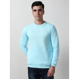 Peter England Blue Cotton Regular Fit Graphic Sweatshirt-picture-38