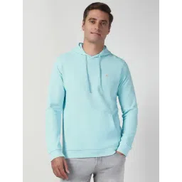 Peter England Blue Cotton Regular Fit Hooded Sweatshirt-picture-44