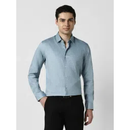 Peter England Blue Cotton Regular Fit Printed Shirt-picture-38