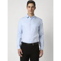 Peter England Blue Cotton Regular Fit Shirt-picture-30