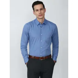 Peter England Blue Cotton Regular Fit Shirt-picture-40