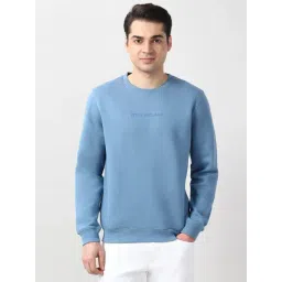 Peter England Blue Cotton Regular Fit Sweatshirt-picture-32