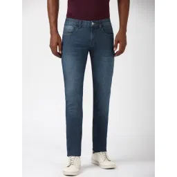 Peter England Blue Cotton Skinny Fit Jeans-picture-41