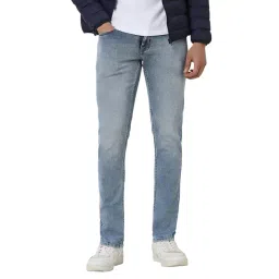 Peter England Blue Cotton Skinny Fit Solid Jeans-picture-41