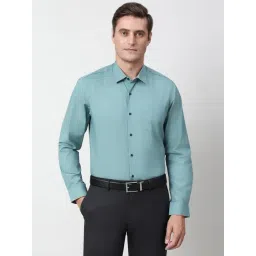 Peter England Blue Cotton Slim Fit Printed Formal Shirt-picture-40