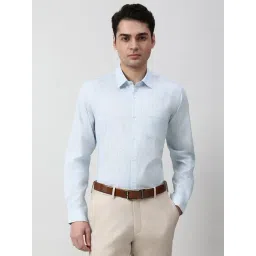 Peter England Blue Cotton Slim Fit Printed Formal Shirt-picture-39