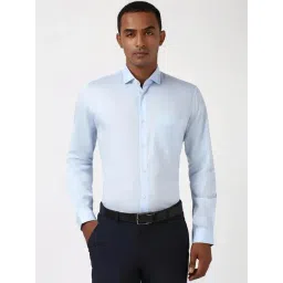 Peter England Blue Cotton Slim Fit Printed Shirt-picture-32