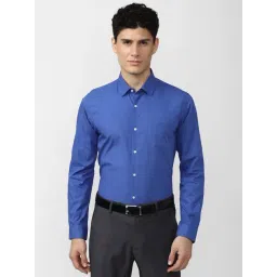 Peter England Blue Cotton Slim Fit Shirt-picture-21