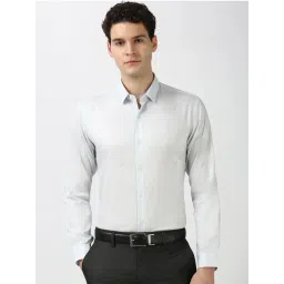 Peter England Blue Cotton Slim Fit Shirt-picture-25