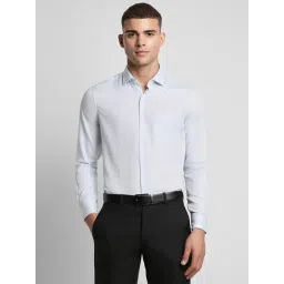 Peter England Blue Cotton Slim Fit Shirt-picture-23