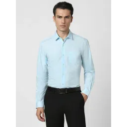 Peter England Blue Cotton Slim Fit Shirt-picture-26