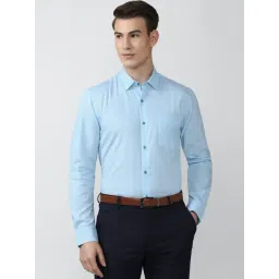 Peter England Blue Cotton Slim Fit Shirt-picture-32