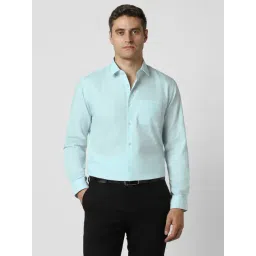 Peter England Blue Cotton Slim Fit Shirt-picture-17