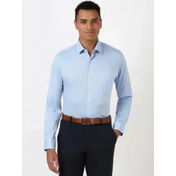 Peter England Blue Cotton Slim Fit Shirt-picture-28