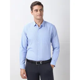 Peter England Blue Cotton Slim Fit Shirt-picture-13