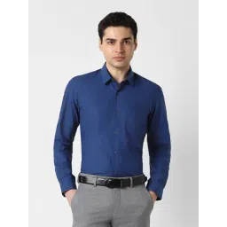 Peter England Blue Cotton Slim Fit Shirt-picture-18