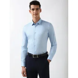 Peter England Blue Cotton Slim Fit Shirt-picture-30