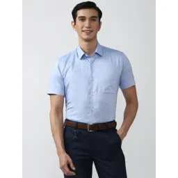 Peter England Blue Cotton Slim Fit Shirt-picture-27