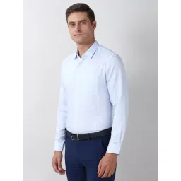 Peter England Blue Cotton Slim Fit Shirt image 3