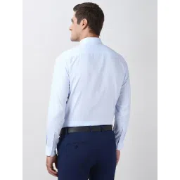 Peter England Blue Cotton Slim Fit Shirt image 2