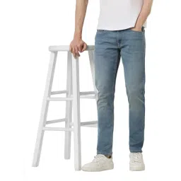 Peter England Blue Cotton Slim fit Solid Jeans-picture-19