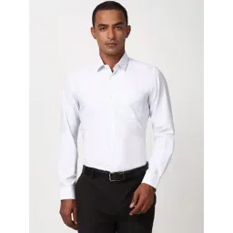 Peter England Blue Cotton Slim Fit Striped Shirt-picture-41