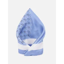 Peter England Blue Printed Pocket Square image 1