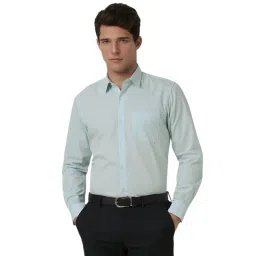 Peter England Blue Regular Fit Checks Shirt-picture-30