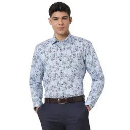 Peter England Blue Regular fit Floral Shirt-picture-42