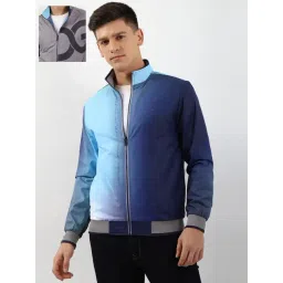 Peter England Blue Regular Fit Ombre Reversible Jacket-picture-21