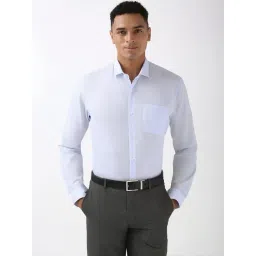 Peter England Blue Regular Fit Self Pattern Shirt-picture-27