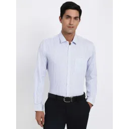 Peter England Blue Regular Fit Striped Shirt-picture-42