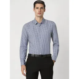 Peter England Blue Slim Fit Checks Shirt-picture-41