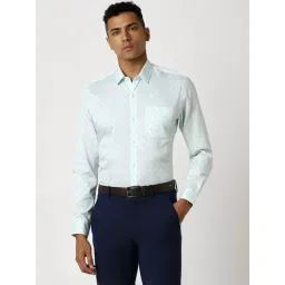 Peter England Blue Slim Fit Printed Shirt-picture-20