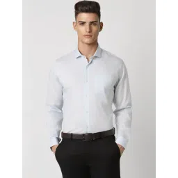 Peter England Blue Slim Fit Printed Shirt-picture-17